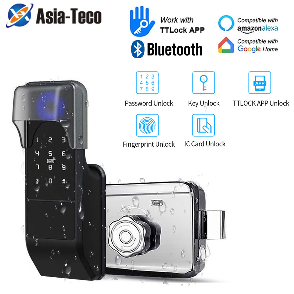 Smart Garden Door Lock - IP65 Waterproof TTLock Fingerprint Smart Door