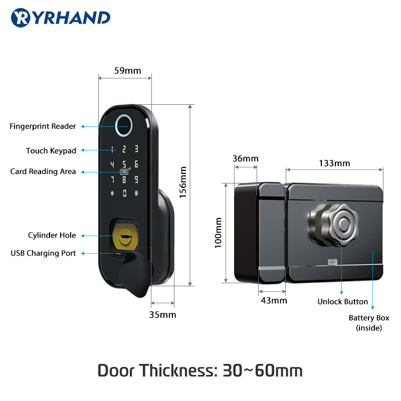 Tuya Fingerprint Door Lock Wat - Smart Garden Door Lock review and price