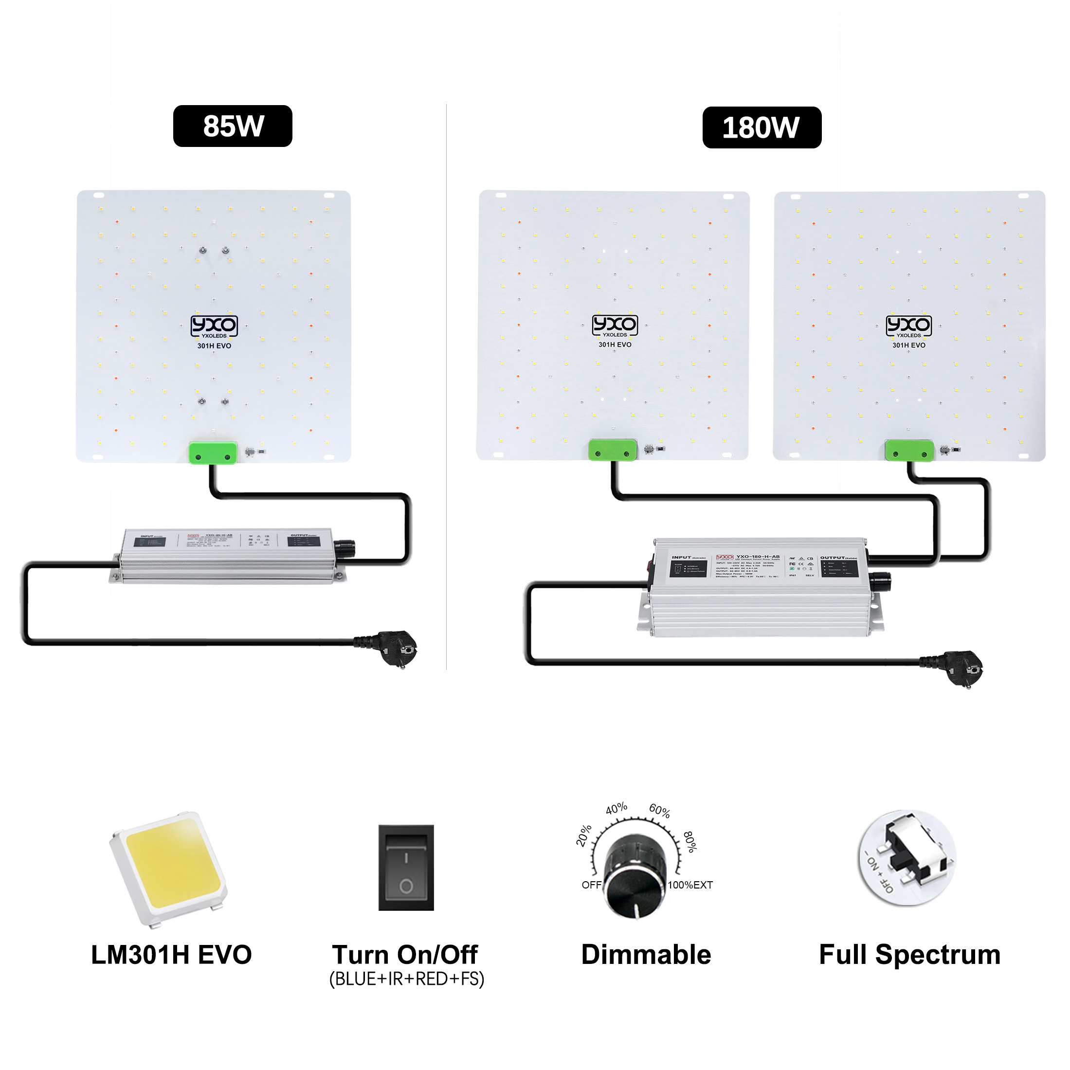 85W 180W LM301H EVO Quantum LE - Grow Tent Complete Kit review and price